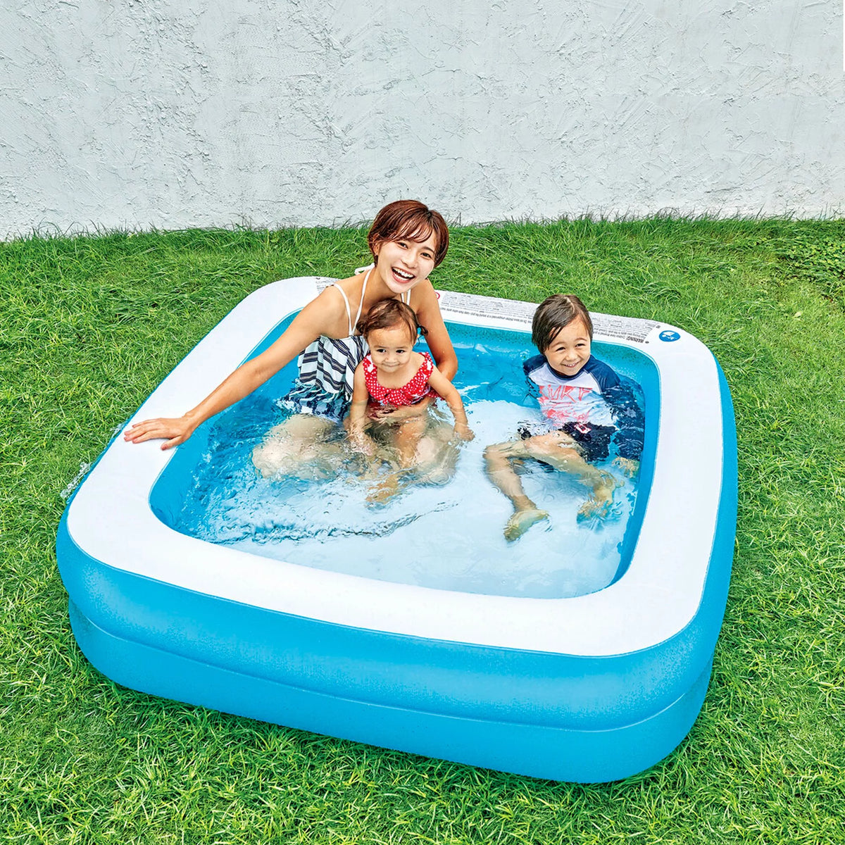 Inflatable Blue and White 2-Ring Swimming Pool R873