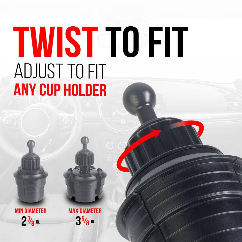Aluminum 3-Way Adjustable Arm Tablet Cup Holder Mount R4077